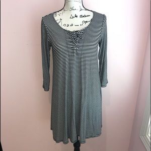 Black & white striped altar'd State dress